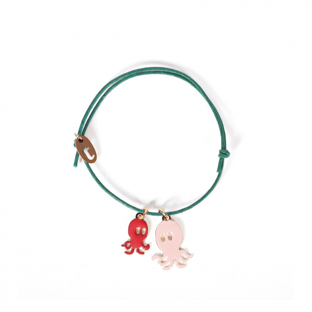 Octopus bracelet peach-cherry - Titlee Paris