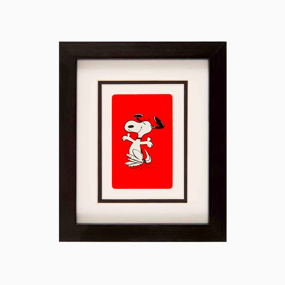 Snoopy Happy vintage framed playing card