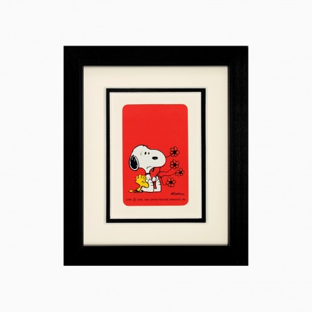 Snoopy & Woodstock vintage framed playing card
