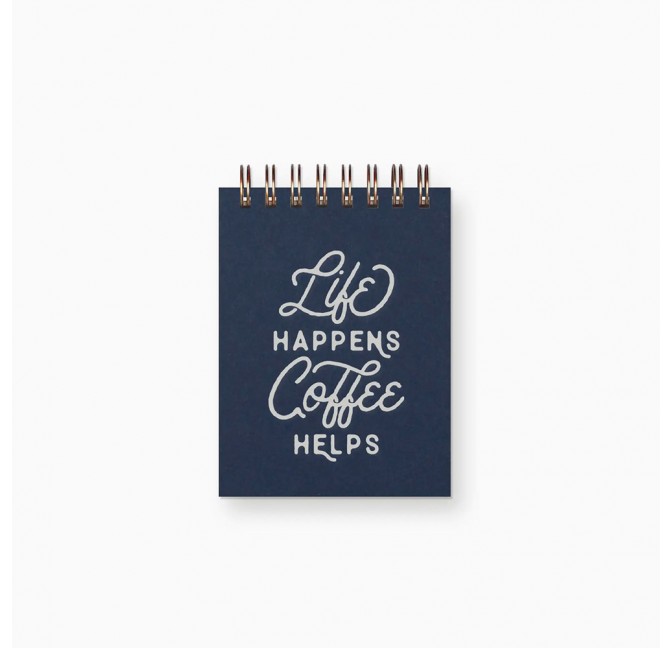 Mini Jotter Book Life Happens, Coffee Helps - Ruff House Printshop at Titlee's