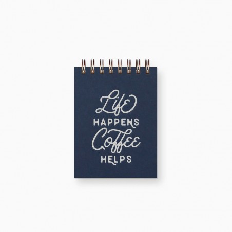 Mini Bloc-notes Life Happens, Coffee Helps - Ruff House Printshop chez Titlee