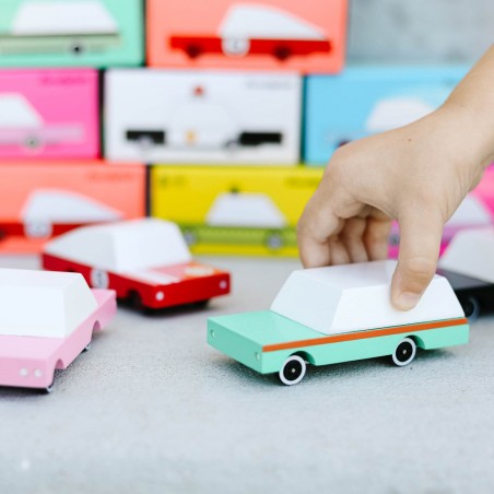 Teal Wagon wooden car - Candylab Toys at Titlee's
