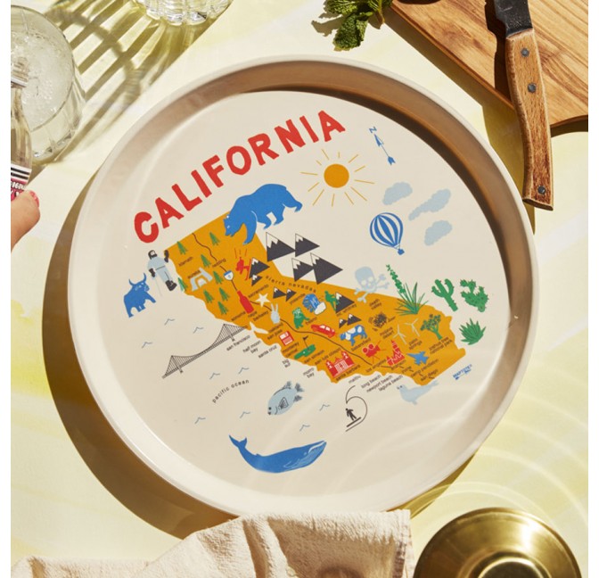 Round tray California - Maptote at Titlee's