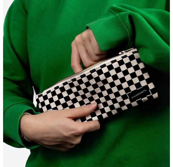 Checkerboard zipped pouch - Cinqpoints