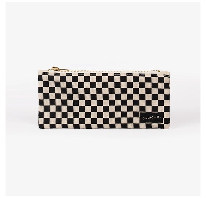 Checkerboard zipped pouch - Cinqpoints