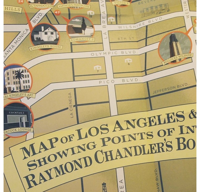 Los Angeles by Raymond Chandler travel map - Herb Lester at Titlee's