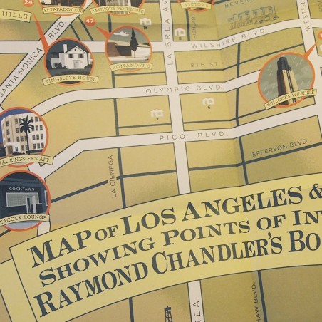 Los Angeles by Raymond Chandler travel map - Herb Lester at Titlee's