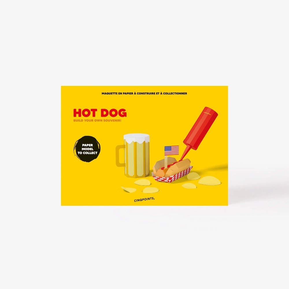Hot dog 3D paper puzzle - Cinqpoints