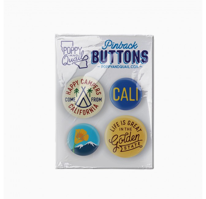 Badges Californie - Poppy & Quail chez Titlee
