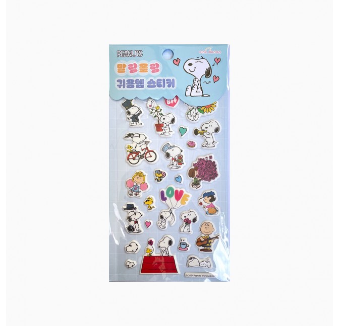 Stickers en volume Snoopy Love - Importés de Corée, chez Titlee Paris