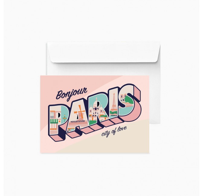 Greetings from Paris postcard - OYeah Studio