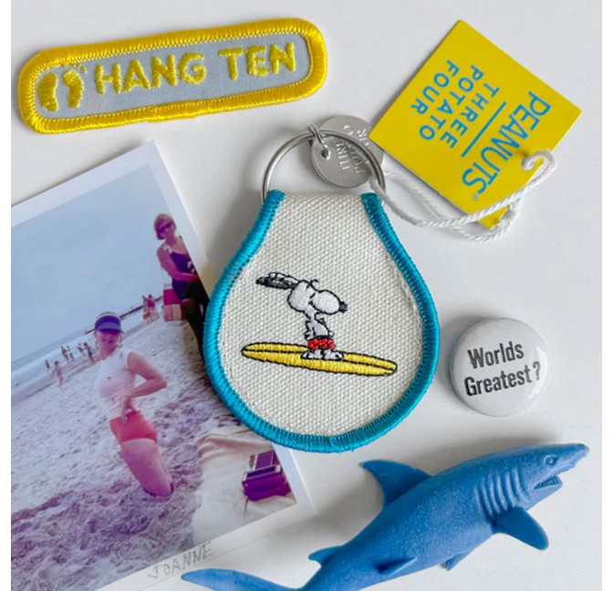 Snoopy Surf embroidered keychain - Three Potato Four, exclusive at Titlee's