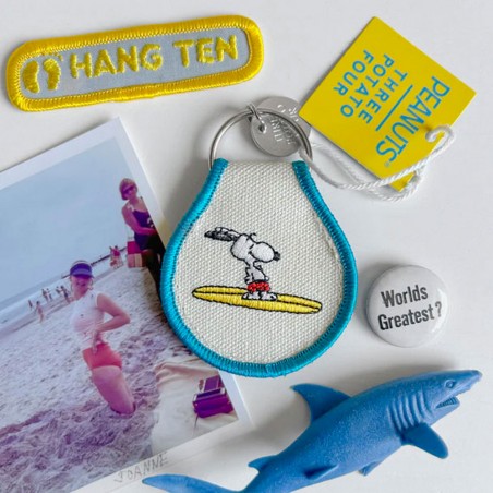 Snoopy Surf embroidered keychain - Three Potato Four, exclusive at Titlee's