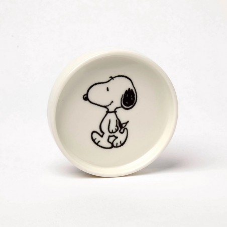 Round shaped ceramic shaped dish/tray Snoopy Walking