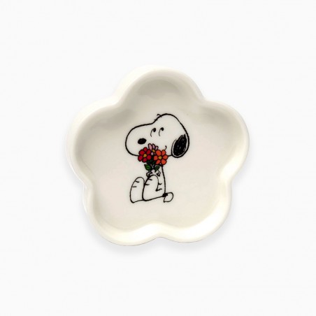 Flowered shaped ceramic shaped dish/tray Snoopy Flower