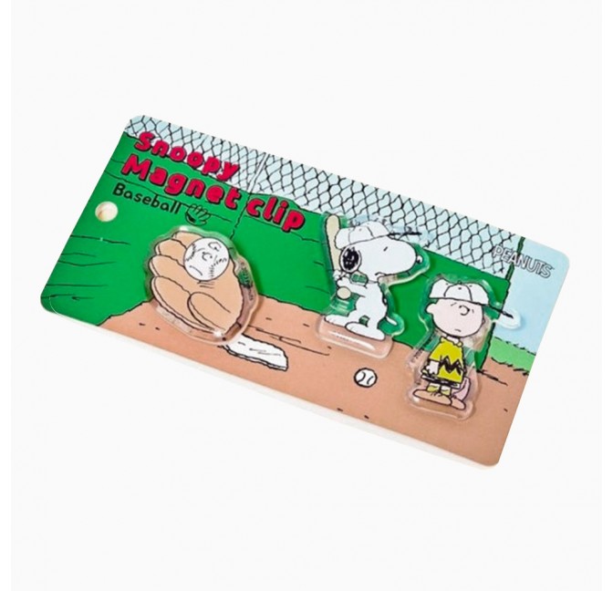 Snoopy Magnet Clip Baseball