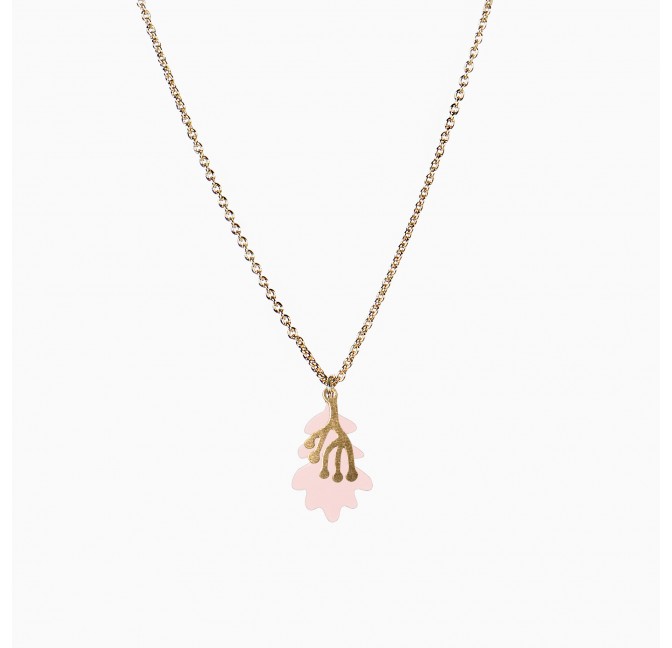 Collier Leaves rose poudré - Titlee Paris x Lucille Michieli