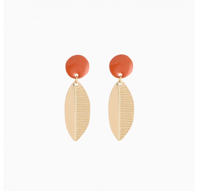 Boucles d'oreille Leaf brique - Titlee Paris x Donna Wilson