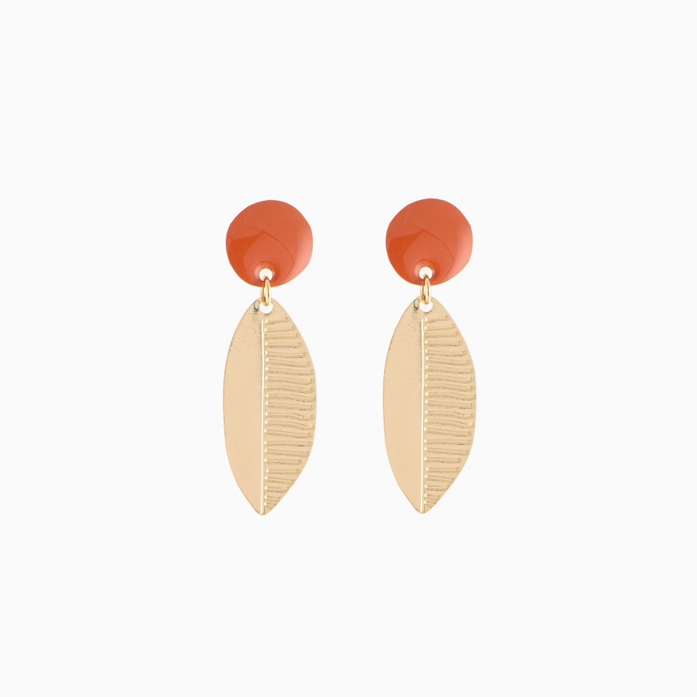 Boucles d'oreille Leaf brique - Titlee Paris x Donna Wilson