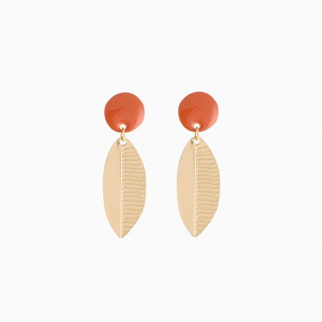 Boucles d'oreille Leaf brique - Titlee Paris x Donna Wilson