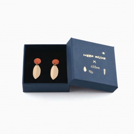 Leaf earrings brick red - Titlee Paris x Donna Wilson