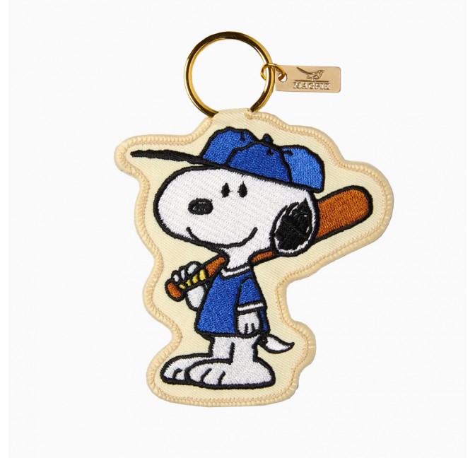 Grand porte-clés brodé Snoopy Baseball