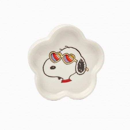 Flowered shaped ceramic shaped dish/tray Snoopy Flower Power