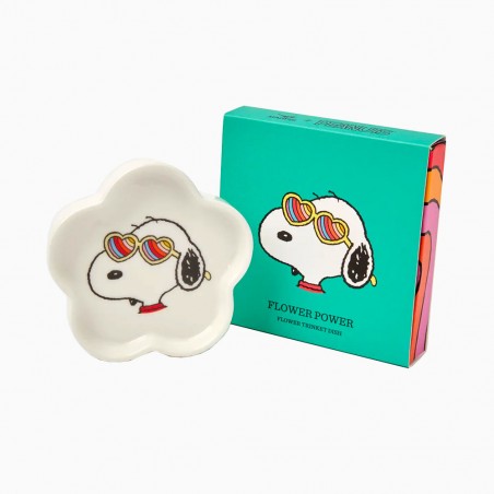 Flowered shaped ceramic shaped dish/tray Snoopy Flower Power