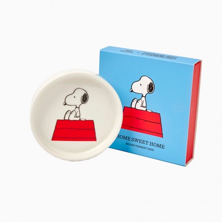 Round shaped ceramic shaped dish/tray Snoopy Home Sweet Home