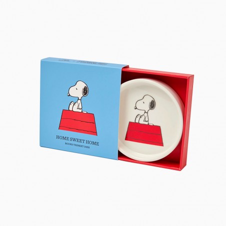 Round shaped ceramic shaped dish/tray Snoopy Home Sweet Home