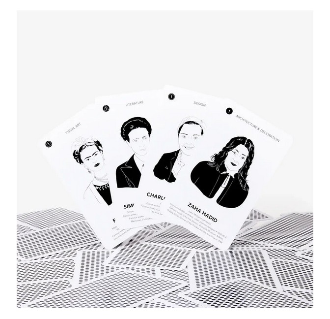 Jeu de cartes 7 familles ICONIC Women - Cinq Point chez Titlee Paris