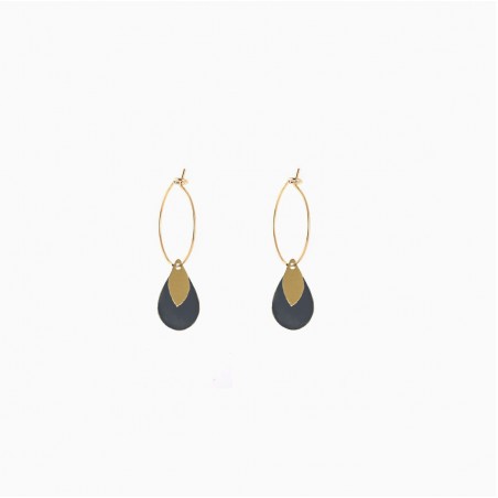 Tear hoops slate grey - Titlee Paris