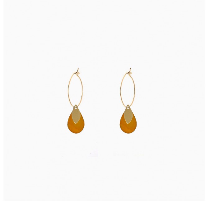 Tear hoops caramel - Titlee Paris