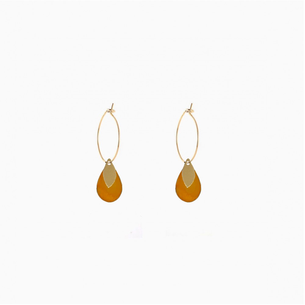 Tear hoops caramel - Titlee Paris