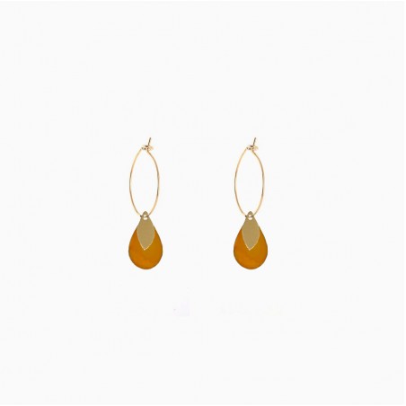 Tear hoops caramel - Titlee Paris