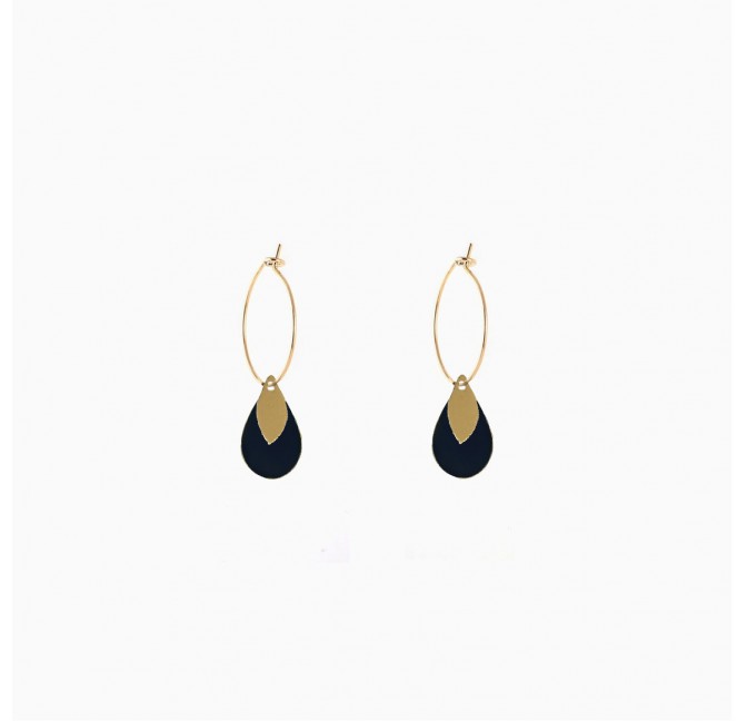 Tear hoops black - Titlee Paris