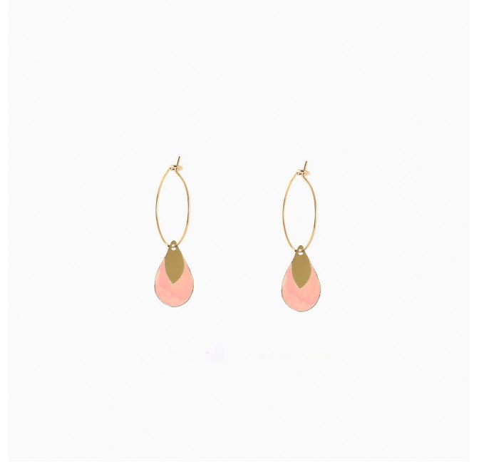 Tear hoops peach - Titlee Paris