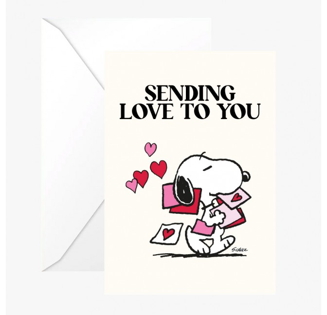 Carte double Snoopy "Sending Love" avec enveloppe - Peanuts x Titlee