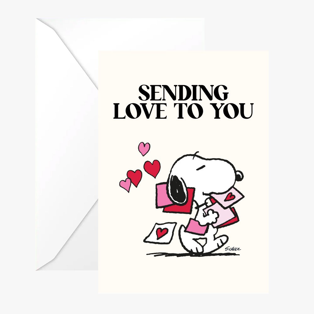 Carte double Snoopy "Sending Love" avec enveloppe - Peanuts x Titlee