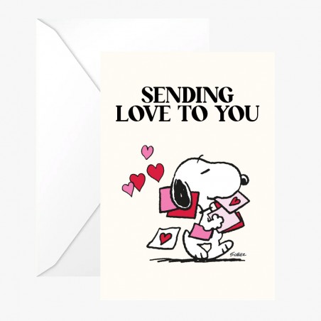 Carte double Snoopy "Sending Love" avec enveloppe - Peanuts x Titlee