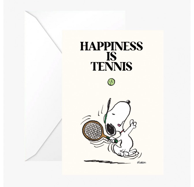 Carte double Snoopy "Tennis" avec enveloppe - Peanuts x Titlee