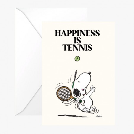 Carte double Snoopy "Tennis" avec enveloppe - Peanuts x Titlee