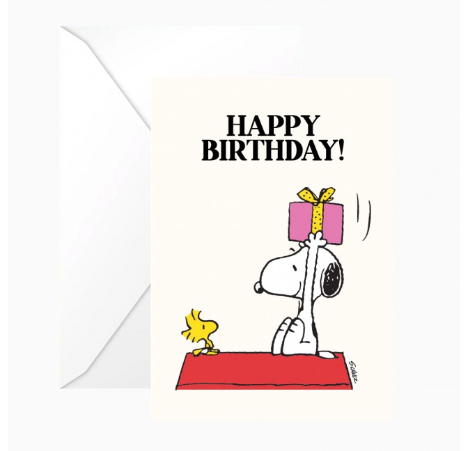 Carte double Snoopy "Happy Birthday" avec enveloppe - Peanuts x Titlee