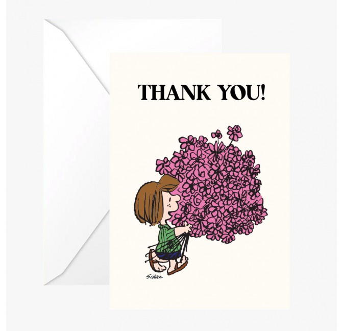Carte double Snoopy "Thank you" avec enveloppe - Peanuts x Titlee
