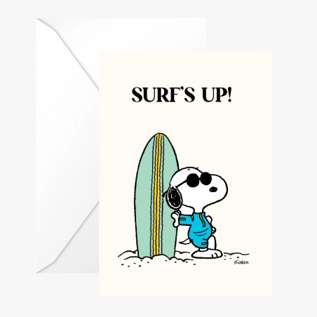 Carte double Snoopy "Surf up" avec enveloppe
