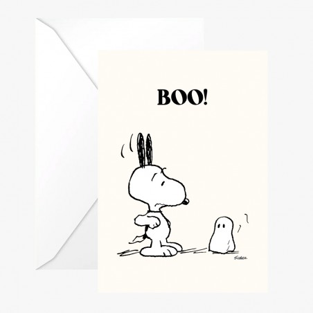 Double postcard Snoopy "Boo!" with envelope