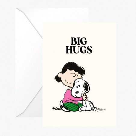 Double postcard Snoopy "Big Hugs" with envelope