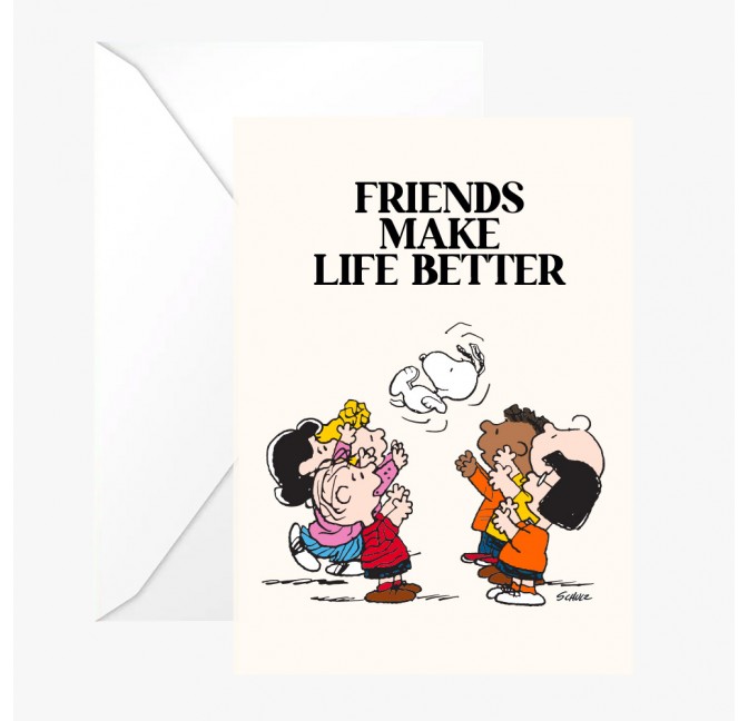 Carte double Snoopy "Friends" avec enveloppe - Peanuts x Titlee