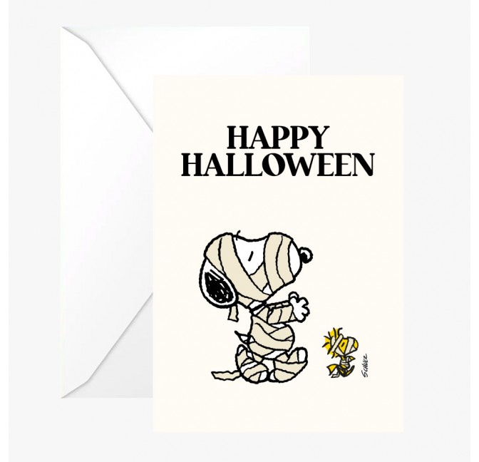 Carte double Snoopy "Mummy" avec enveloppe - Peanuts x Titlee - Collection Halloween