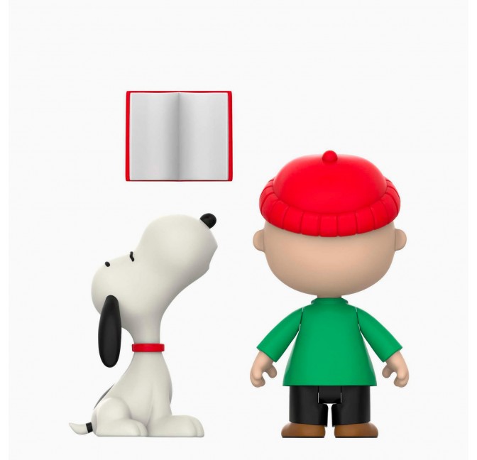 Super7 ReAction Charlie Brown and Snoopy (Caroling) – Christmas Collector Figure